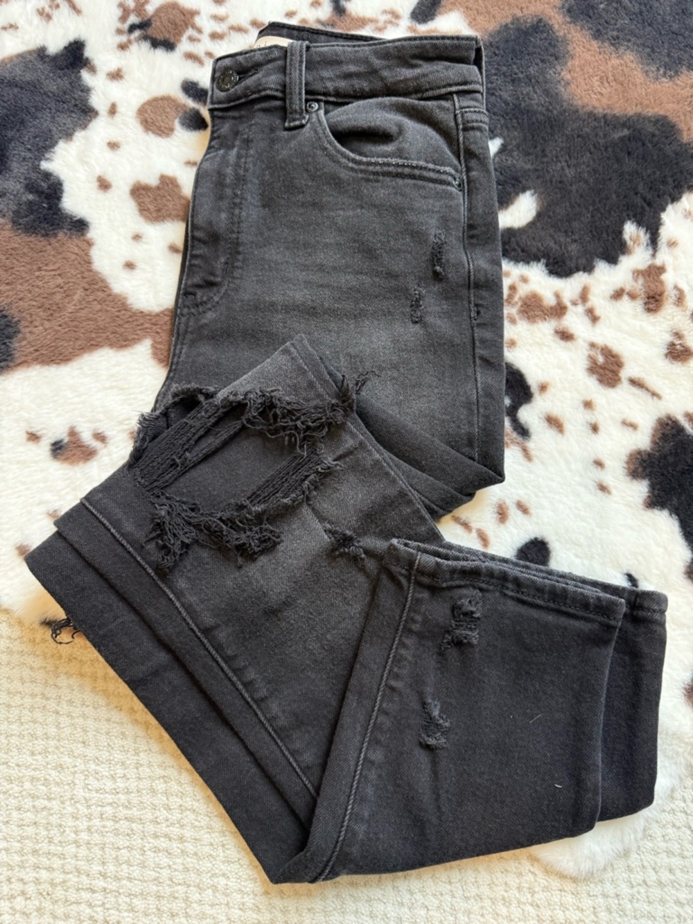 eunina Black Distressed Skinny Jeans